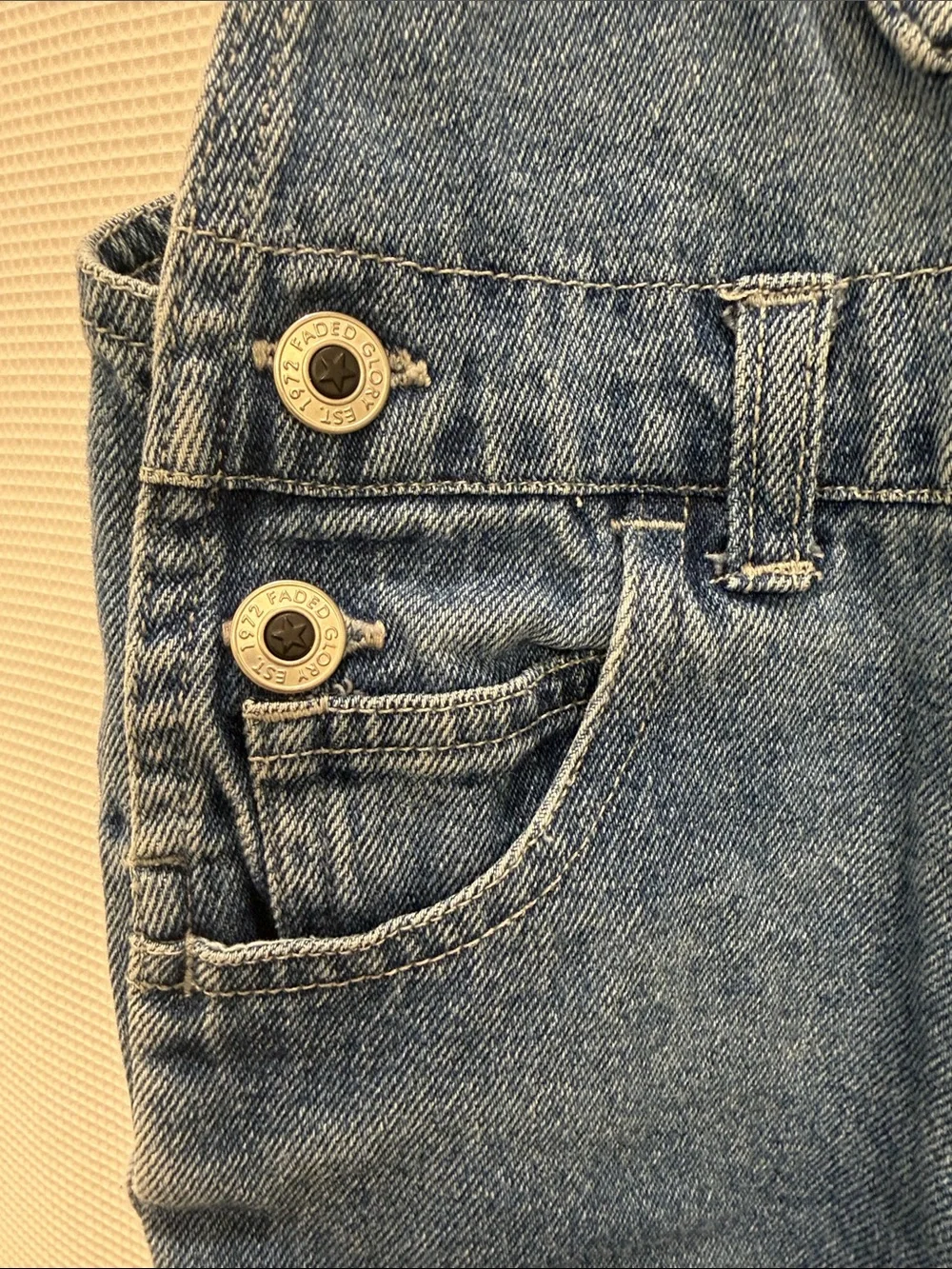 Girls Denim Overalls with Pink Floral Embroidery